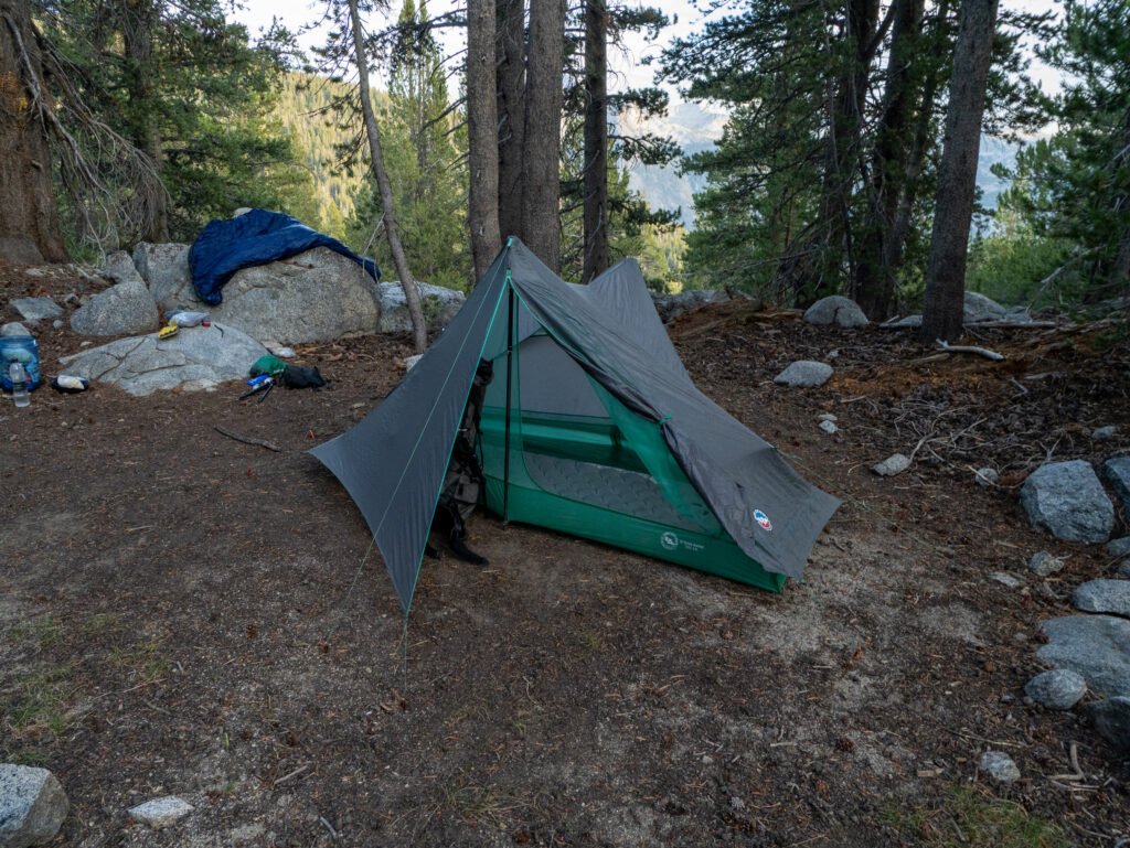 Aufgebautes Big Agnes String Ridge VST 1.5 auf dem Pacific Crest Trail